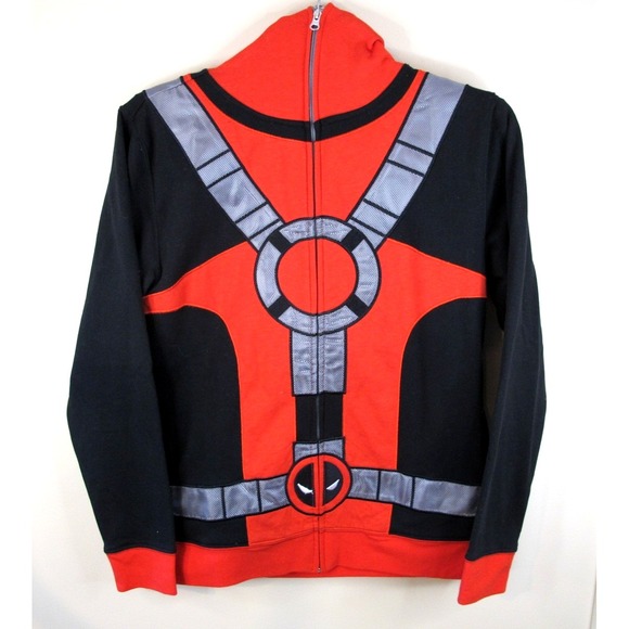 Marvel Deadpool Hoodie Cosplay Jacket Men's Small Halloween Costume - Picture 2 of 8